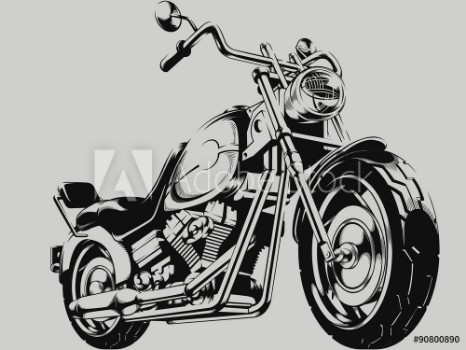 Picture of Vintage Motorcycle Vector Silhouette